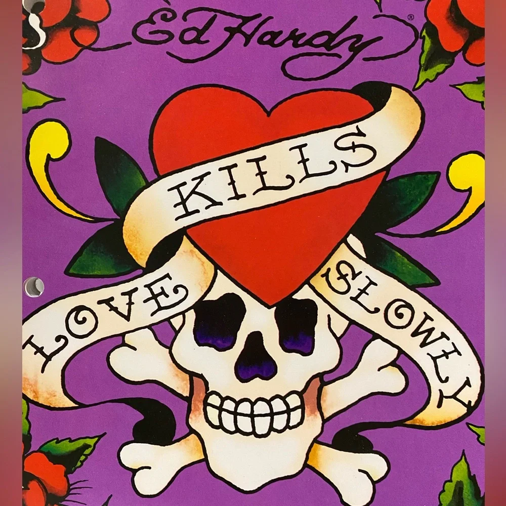 Y2K Lisa Frank Ed Hardy Love Kills Slowly Notebook Spiral Notepad Stationery